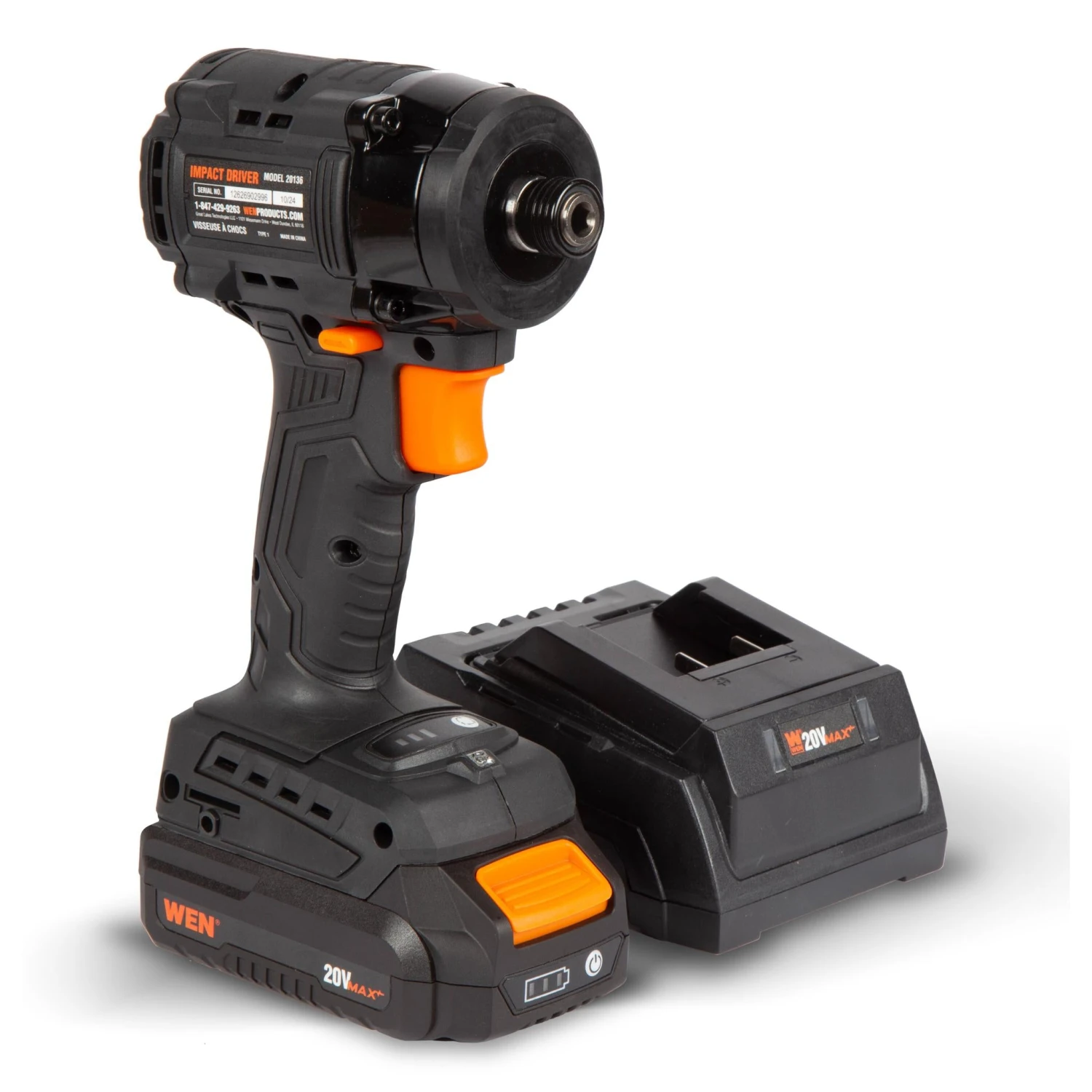 WEN 20136 20V MAX Lithium-Ion 1/4-Inch Brushless Cordless Compact Impact Driver With 2.0 Ah Battery And Charger(Wen 20136 20v Max Lithium Ion 1 4 Inch Brushless Cordless Compact Impact Driver With 2 0 Ah Battery And Charger) 7 WEN 20136 20V MAX Lithium-Ion 1/4-Inch Brushless Cordless Compact Impact Driver With 2.0 Ah Battery And Charger(Wen 20136 20v Max Lithium Ion 1 4 Inch Brushless Cordless Compact Impact Driver With 2 0 Ah Battery And Charger) - Image 7
