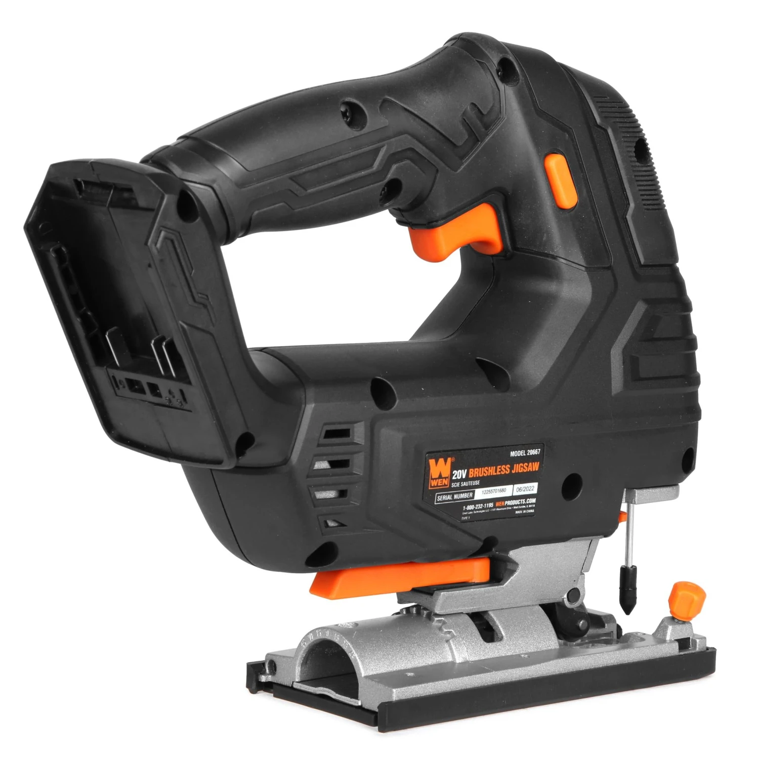 WEN 20667BT 20V Max Cordless Brushless Jigsaw (Tool Only – Battery Not Included)(Wen 20667bt 20v Max Cordless Brushless Jigsaw Tool Only Battery Not Included) 4 WEN 20667BT 20V Max Cordless Brushless Jigsaw (Tool Only – Battery Not Included)(Wen 20667bt 20v Max Cordless Brushless Jigsaw Tool Only Battery Not Included) - Image 4