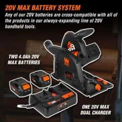 WEN 20691 20V Max 6.5-Inch Cordless Brushless Plunge Cut Variable Speed Track Saw With Two 4.0 Ah Batteries And Charger(Wen 20691 20v Max 6 5 Inch Cordless Brushless Plunge Cut Variable Speed Track Saw With Two 4 Ah Batteries And Charger) -Family Tools Store 20691 pt06 jpg