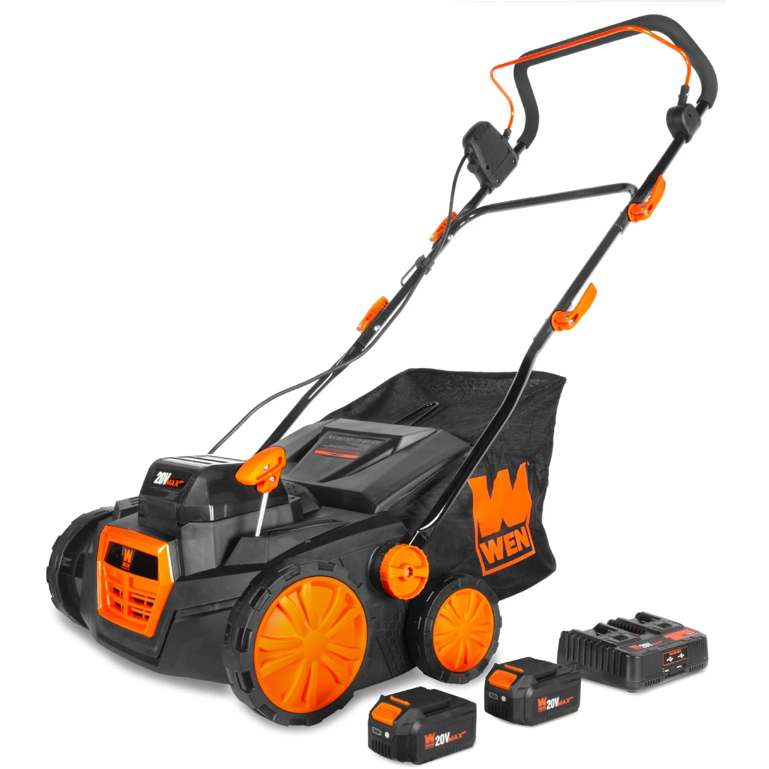 WEN 20716 20V Max Cordless 15-Inch 2-in-1 Brushless Electric Dethatcher And Scarifier With Collection Bag(Wen 20716 20v Max Cordless 15 Inch 2 In 1 Brushless Electric Dethatcher And Scarifier With Collection Bag) 1 WEN 20716 20V Max Cordless 15-Inch 2-in-1 Brushless Electric Dethatcher And Scarifier With Collection Bag(Wen 20716 20v Max Cordless 15 Inch 2 In 1 Brushless Electric Dethatcher And Scarifier With Collection Bag)
