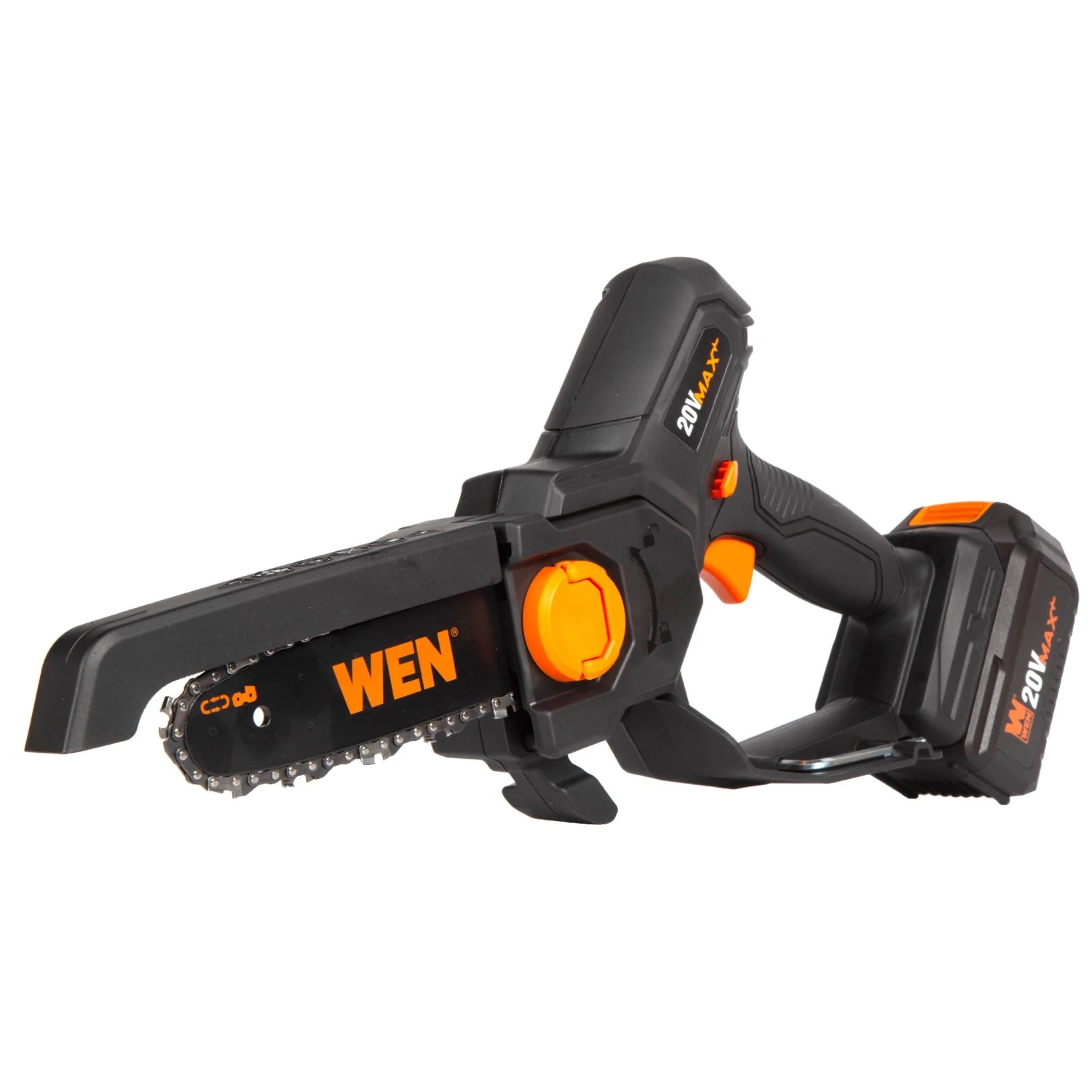 WEN 20736 20V Max Cordless Mini Chainsaw With 6-Inch Bar, 4Ah Battery And Charger(Wen 20736 20v Max Cordless Mini Chainsaw With 6 Inch Bar 4ah Battery And Charger) 4 WEN 20736 20V Max Cordless Mini Chainsaw With 6-Inch Bar, 4Ah Battery And Charger(Wen 20736 20v Max Cordless Mini Chainsaw With 6 Inch Bar 4ah Battery And Charger) - Image 4