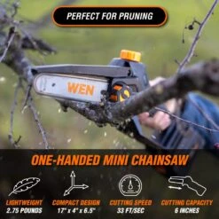 WEN 20752 2-In-1 20V Max Cordless Brushless Pole Saw And Mini Chainsaw With 4.0Ah Battery And Charger(Wen 20752 2 In 1 20v Max Cordless Brushless Pole Saw And Mini Chainsaw With 4ah Battery And Charger) -Family Tools Store 20752.pt02