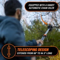 WEN 20752BT 2-In-1 20V Max Cordless Brushless Pole Saw And Mini Chainsaw (Tool Only – Battery And Charger Not Included)(Wen 20752bt 2 In 1 20v Max Cordless Brushless Pole Saw And Mini Chainsaw Tool Only Battery And Charger Not Included) -Family Tools Store 20752BT.pt03