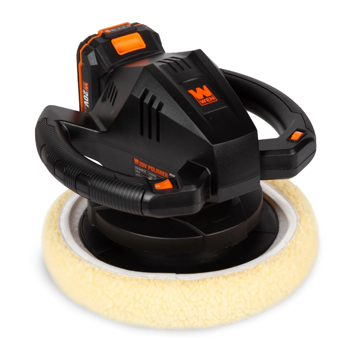 WEN 20870 20V Max Cordless 10-Inch Random Orbital Polisher And Waxer Kit With 2Ah Battery, Charger, And Bonnets(Wen 20870 20v Max Cordless 10 Inch Random Orbital Polisher And Waxer Kit With 2ah Battery Charger And Bonnets) 1 WEN 20870 20V Max Cordless 10-Inch Random Orbital Polisher And Waxer Kit With 2Ah Battery, Charger, And Bonnets(Wen 20870 20v Max Cordless 10 Inch Random Orbital Polisher And Waxer Kit With 2ah Battery Charger And Bonnets)