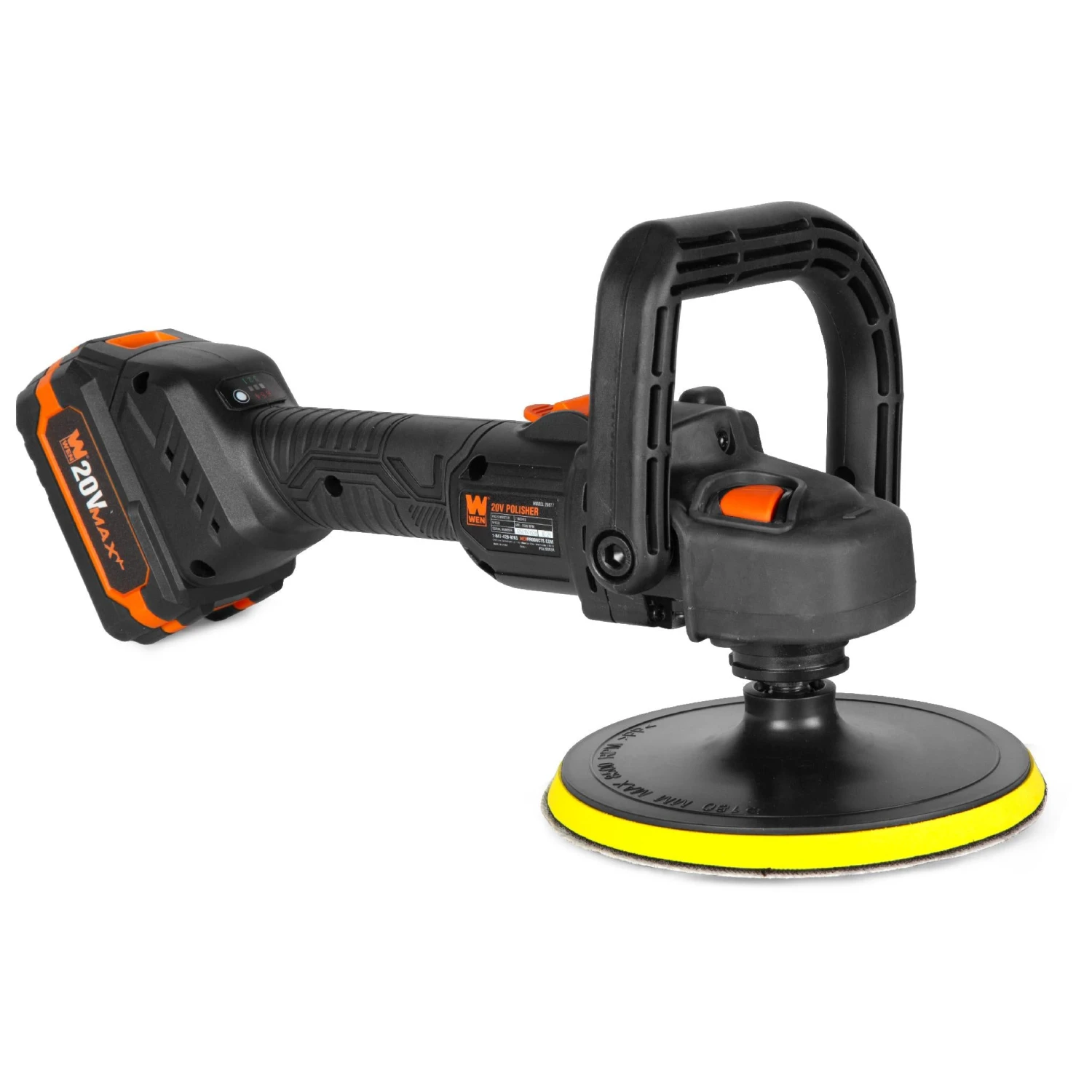 WEN 20877 20V Max Cordless 7-Inch Variable Speed Rotary Polisher And Waxer Kit With 4Ah Battery, Charger, And Polishing Pads(Wen 20877 20v Max Cordless 7 Inch Variable Speed Rotary Polisher And Waxer Kit With 4ah Battery Charger And Polishing Pads) 2 WEN 20877 20V Max Cordless 7-Inch Variable Speed Rotary Polisher And Waxer Kit With 4Ah Battery, Charger, And Polishing Pads(Wen 20877 20v Max Cordless 7 Inch Variable Speed Rotary Polisher And Waxer Kit With 4ah Battery Charger And Polishing Pads) - Image 2