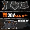 WEN 20V Cordless Impact Driver, Sander, And Impact Wrench Bundle With Two Batteries, Two Chargers, And Tool Bag(Wen 20v Cordless Impact Driver Sander And Impact Wrench Bundle With Two Batteries Two Chargers And Carrying Bag)