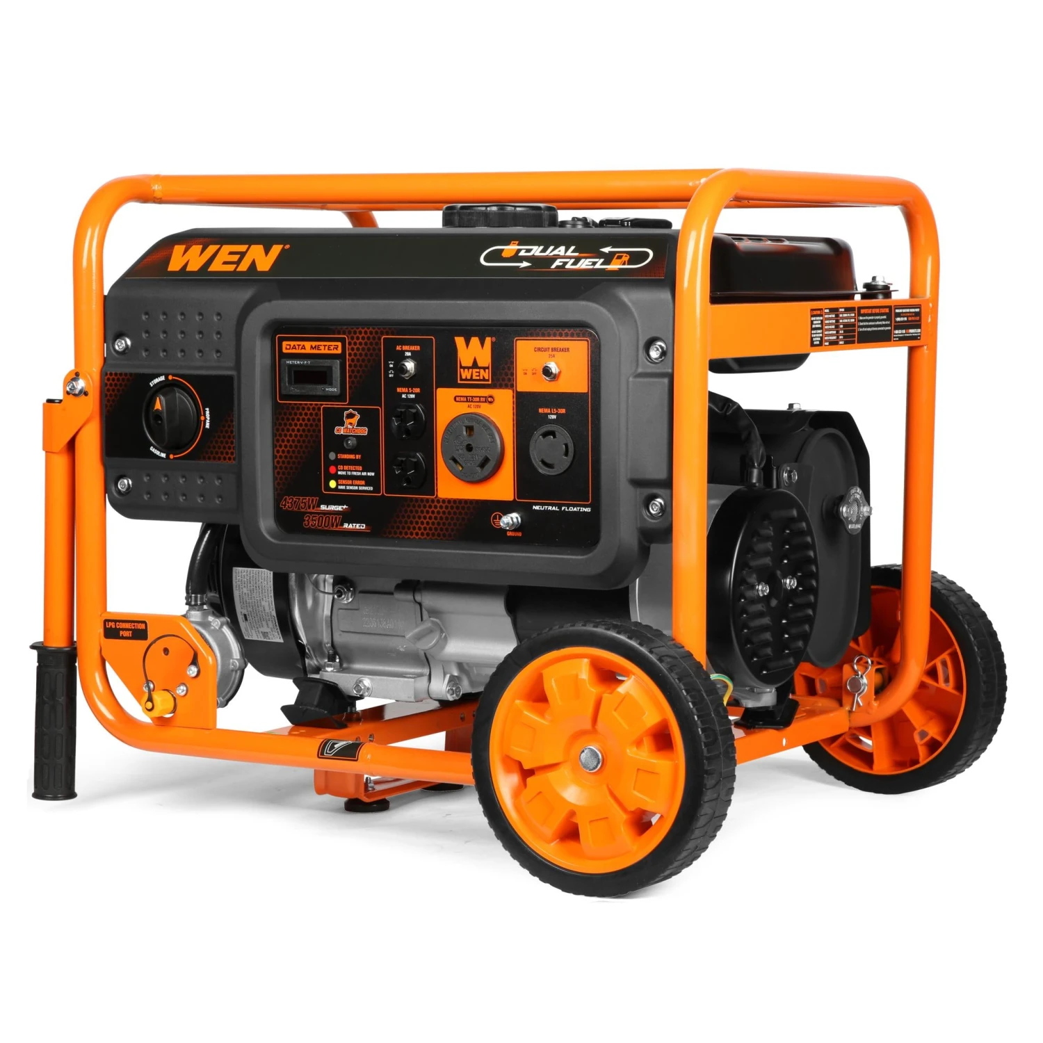 WEN DF430X 4375-Watt Dual Fuel Portable Generator With Wheel Kit And CO Shutdown Sensor(Wen Df430x 4375 Watt Dual Fuel Portable Generator With Wheel Kit And Co Shutdown Sensor) 3 WEN DF430X 4375-Watt Dual Fuel Portable Generator With Wheel Kit And CO Shutdown Sensor(Wen Df430x 4375 Watt Dual Fuel Portable Generator With Wheel Kit And Co Shutdown Sensor) - Image 3