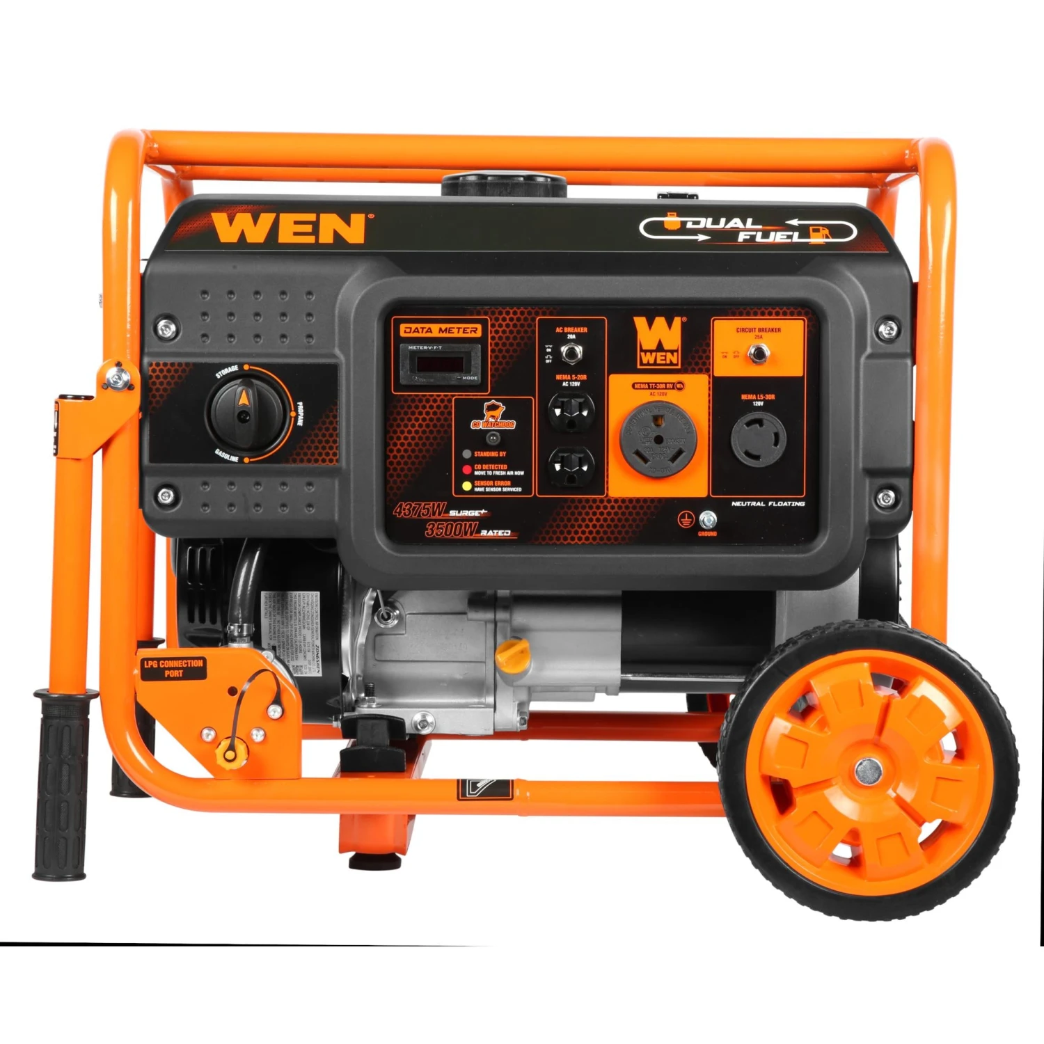 WEN DF430X 4375-Watt Dual Fuel Portable Generator With Wheel Kit And CO Shutdown Sensor(Wen Df430x 4375 Watt Dual Fuel Portable Generator With Wheel Kit And Co Shutdown Sensor) 10 WEN DF430X 4375-Watt Dual Fuel Portable Generator With Wheel Kit And CO Shutdown Sensor(Wen Df430x 4375 Watt Dual Fuel Portable Generator With Wheel Kit And Co Shutdown Sensor) - Image 10