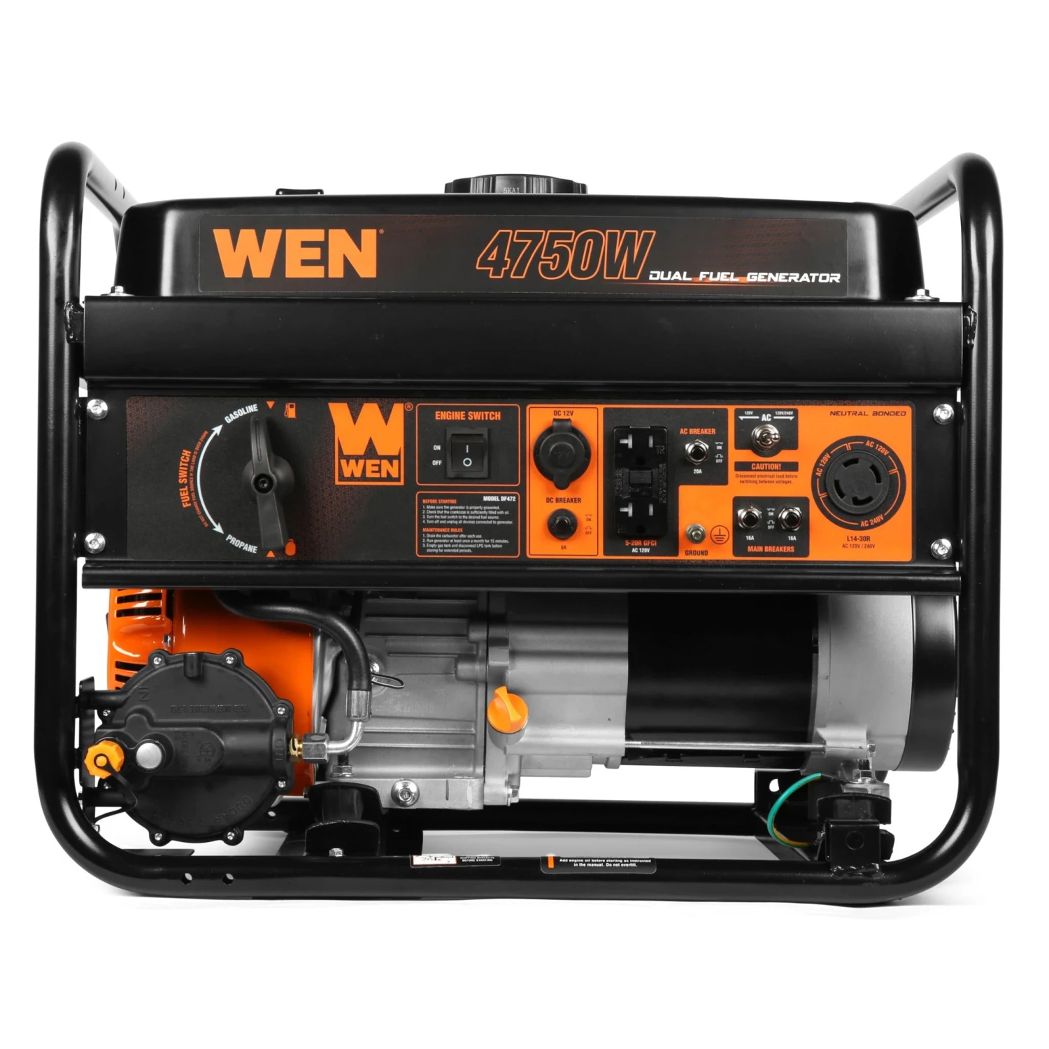 WEN DF472 4,750-Watt 120V/240V Dual Fuel Portable Generator(Wen Df472 4750 Watt 120 Volt 240 Volt Dual Fuel Portable Generator) 7 WEN DF472 4,750-Watt 120V/240V Dual Fuel Portable Generator(Wen Df472 4750 Watt 120 Volt 240 Volt Dual Fuel Portable Generator) - Image 7