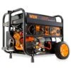 WEN DF475X 4,750-Watt 120V/240V Dual Fuel Portable Generator With Wheel Kit, Electric Start, And CO Watchdog(Wen Df475x 4750 Watt 120 Volt 240 Volt Dual Fuel Electric Start Portable Generator With Wheel Kit And Co Shutdown Sensor)