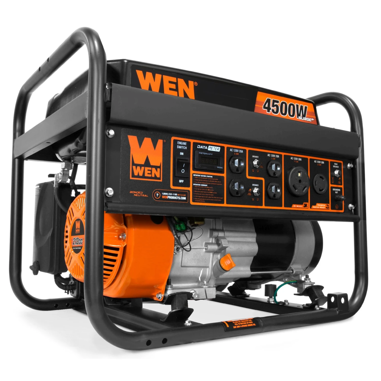 WEN GN4500 4500-Watt 212cc Transfer Switch And RV-Ready Portable Generator, CARB Compliant(Wen Gn4500 4500 Watt 212cc Transfer Switch And Rv Ready Portable Generator Carb Compliant) 1 WEN GN4500 4500-Watt 212cc Transfer Switch And RV-Ready Portable Generator, CARB Compliant(Wen Gn4500 4500 Watt 212cc Transfer Switch And Rv Ready Portable Generator Carb Compliant)