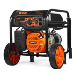 WEN GN5600 5,600-Watt Portable Generator With Wheel Kit, 224cc, Transfer-Switch, And RV-Ready(Wen 5600 Watt Portable Generator 224cc Transfer Switch And Rv Ready Gn5600)