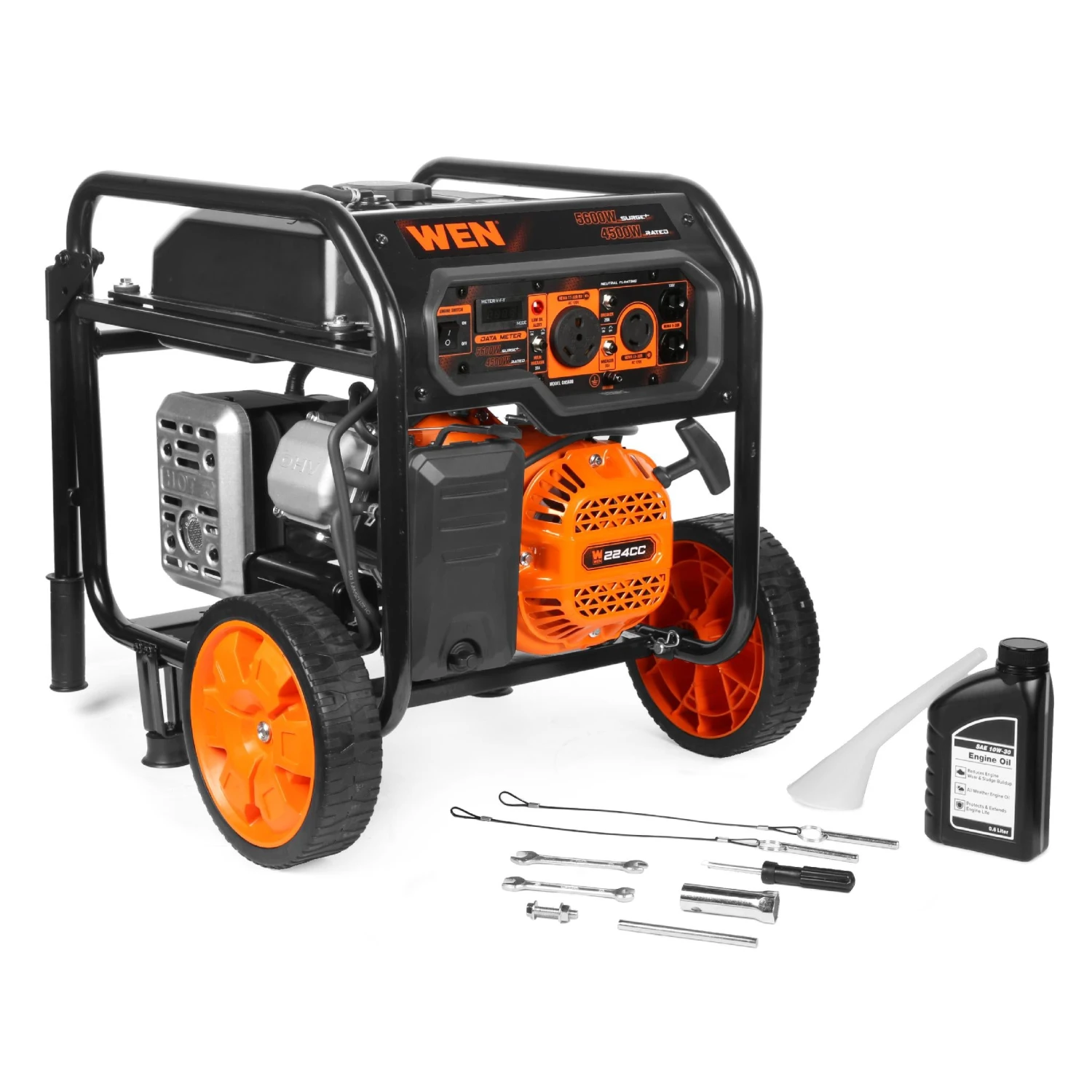 WEN GN5600 5,600-Watt Portable Generator With Wheel Kit, 224cc, Transfer-Switch, And RV-Ready(Wen 5600 Watt Portable Generator 224cc Transfer Switch And Rv Ready Gn5600) 11 WEN GN5600 5,600-Watt Portable Generator With Wheel Kit, 224cc, Transfer-Switch, And RV-Ready(Wen 5600 Watt Portable Generator 224cc Transfer Switch And Rv Ready Gn5600) - Image 11