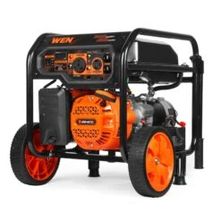 WEN GN5602X 5,600-Watt Portable Generator With Wheel Kit, Electric Start, 224cc, Transfer-Switch, RV-Ready, And CO Watchdog(Wen 5600 Watt Portable Generator Electric Start 224cc Transfer Switch And Rv Ready With Co Shutdown Sensor Gn5602x)
