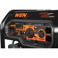WEN GN5602X 5,600-Watt Portable Generator With Wheel Kit, Electric Start, 224cc, Transfer-Switch, RV-Ready, And CO Watchdog(Wen 5600 Watt Portable Generator Electric Start 224cc Transfer Switch And Rv Ready With Co Shutdown Sensor Gn5602x) -Family Tools Store GN5602X.pt03