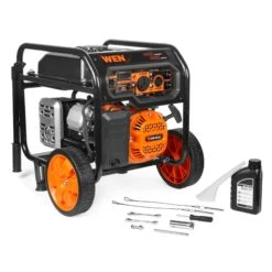 WEN GN5602X 5,600-Watt Portable Generator With Wheel Kit, Electric Start, 224cc, Transfer-Switch, RV-Ready, And CO Watchdog(Wen 5600 Watt Portable Generator Electric Start 224cc Transfer Switch And Rv Ready With Co Shutdown Sensor Gn5602x) -Family Tools Store GN5602X.pt10